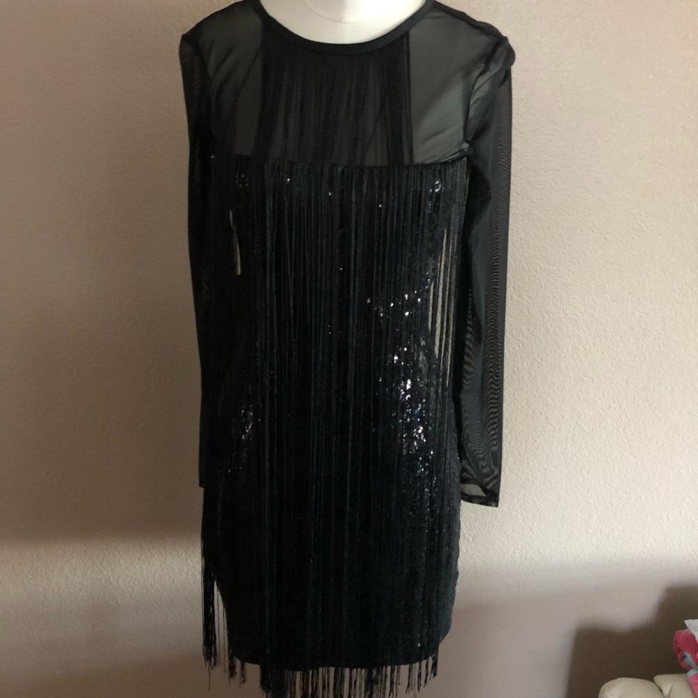 Express Fringe sequin mini dress